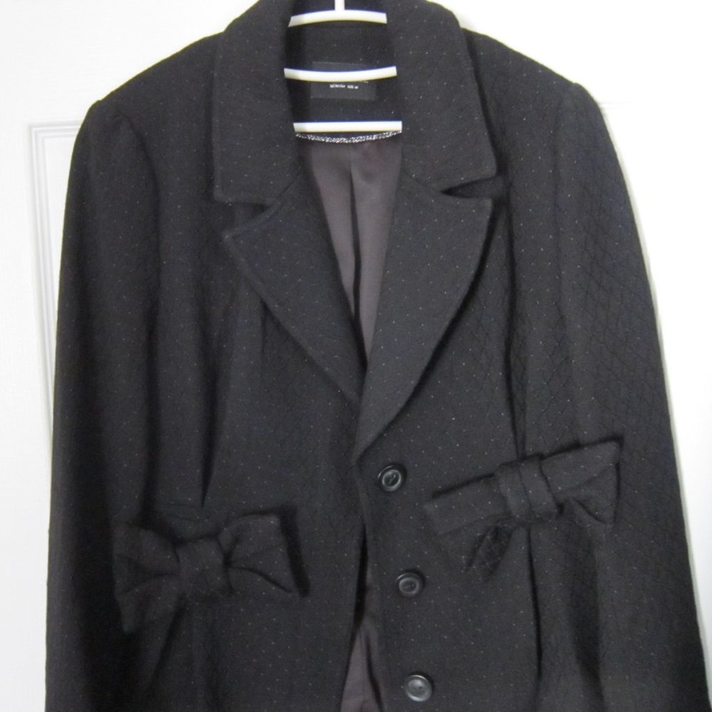 ASOS Urban Renewal Bow Blazer Coat M Black